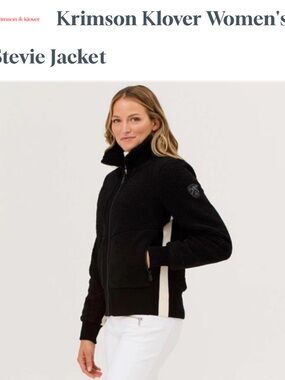 Krimson Klover Black Teddy Stevie Jacket with Cream Side Panels